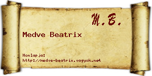 Medve Beatrix névjegykártya