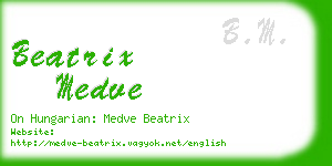 beatrix medve business card